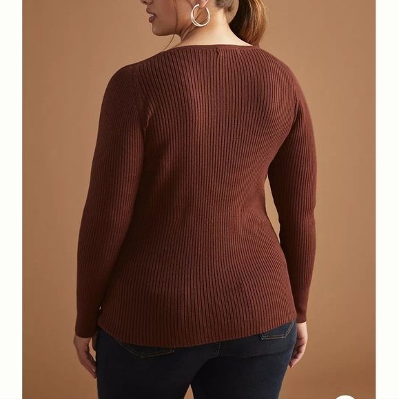 Anthropologie Ribbed Cutout Sweater - Picture 5 of 7